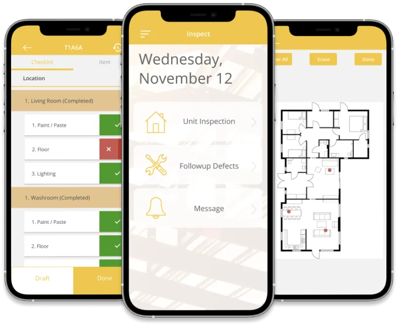 M2 Inspect mobile app screens